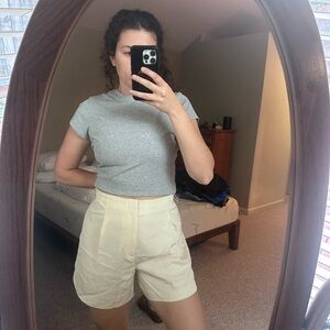 Zara Pleated Shorts - Cream (M)